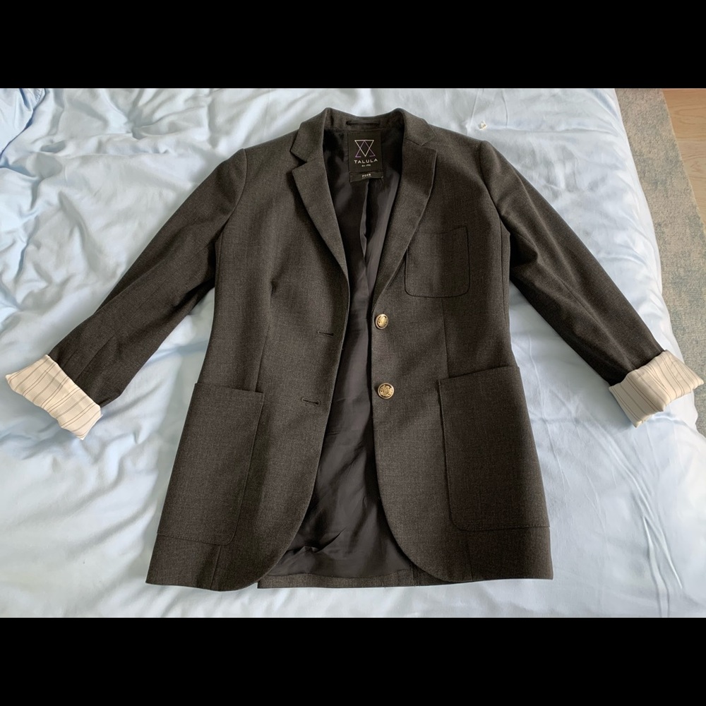 Aritzia Talula Size 4 Charcoal Gray Blazer